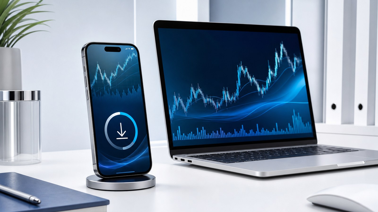 MT5下载 APP 关注与管理界面示意